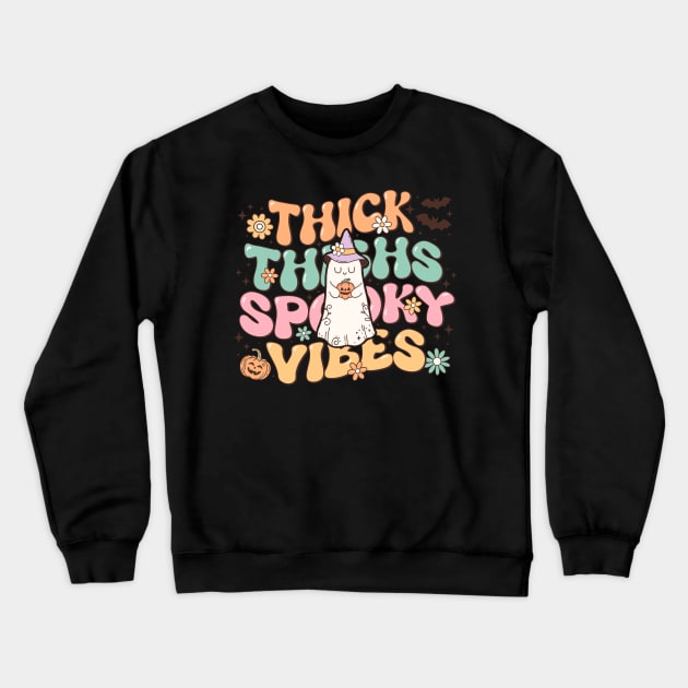 Halloween for women Thick thighs Crewneck Sweatshirt by Positively Petal Perfect 